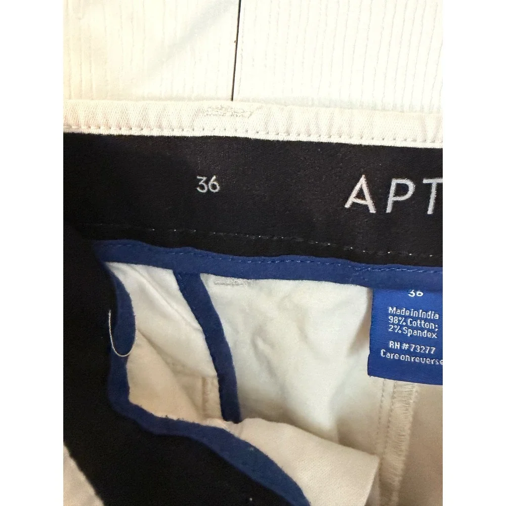 Apt. 9 Mens Chino Shorts Size 36 Stone Beige Stretch Cotton Flat Front Casual